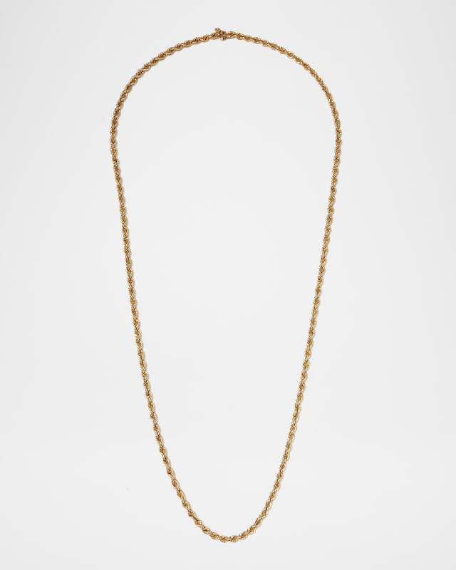 Yellow Gold Twist Chain Necklace, 33"L
